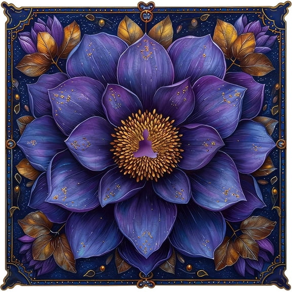 Puzzles for Adults Mandala Flower Wooden Puzzles, 500 Pieces Unique Shaped Lotus Yoga Gifts Jigsaw Puzzles, for Yoga Lover, Fun Challenge Family Game 16.4'' x 16.4''