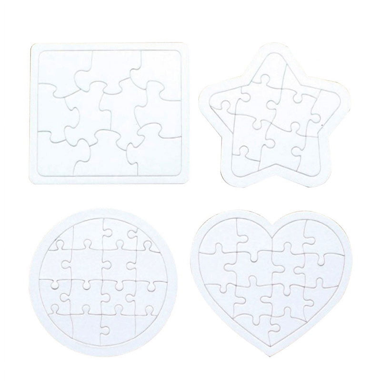 Inovart Puzzle-It 63-Piece Blank Puzzles w/Envelopes, 24 Puzzles w