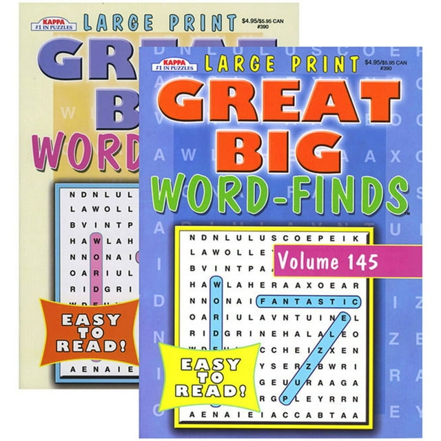 Puzzles Book KAPPA Large Print GREAT BIG Word Finds 2Titles