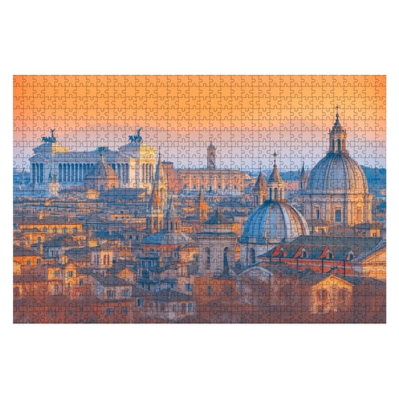 Puzzles For Adults 1000 Pieces Rome Skyline Italy Wooden Jigsaw Puzzles Birthday Gift Challenging Difficult Puzzles Decompression Family Game Gift