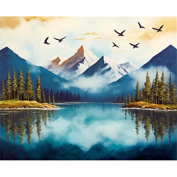 Puzzles For Adults 50 Pieces Mountain Lake Birds Landscape Puzzle Scenery, Maroon Lake Jigsaw Puzzles Scenic Funny Wall Art Gift