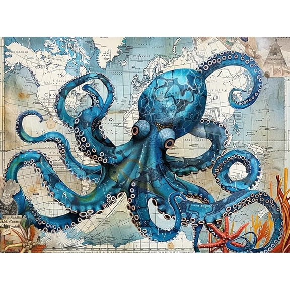 Puzzles For Adults 50 Pieces Neptune'S Navigator The Octopus Voyages In Earth Best  Ocean Exploration Theme With  Jigsaw Puzzle Funny Wall Art Gift