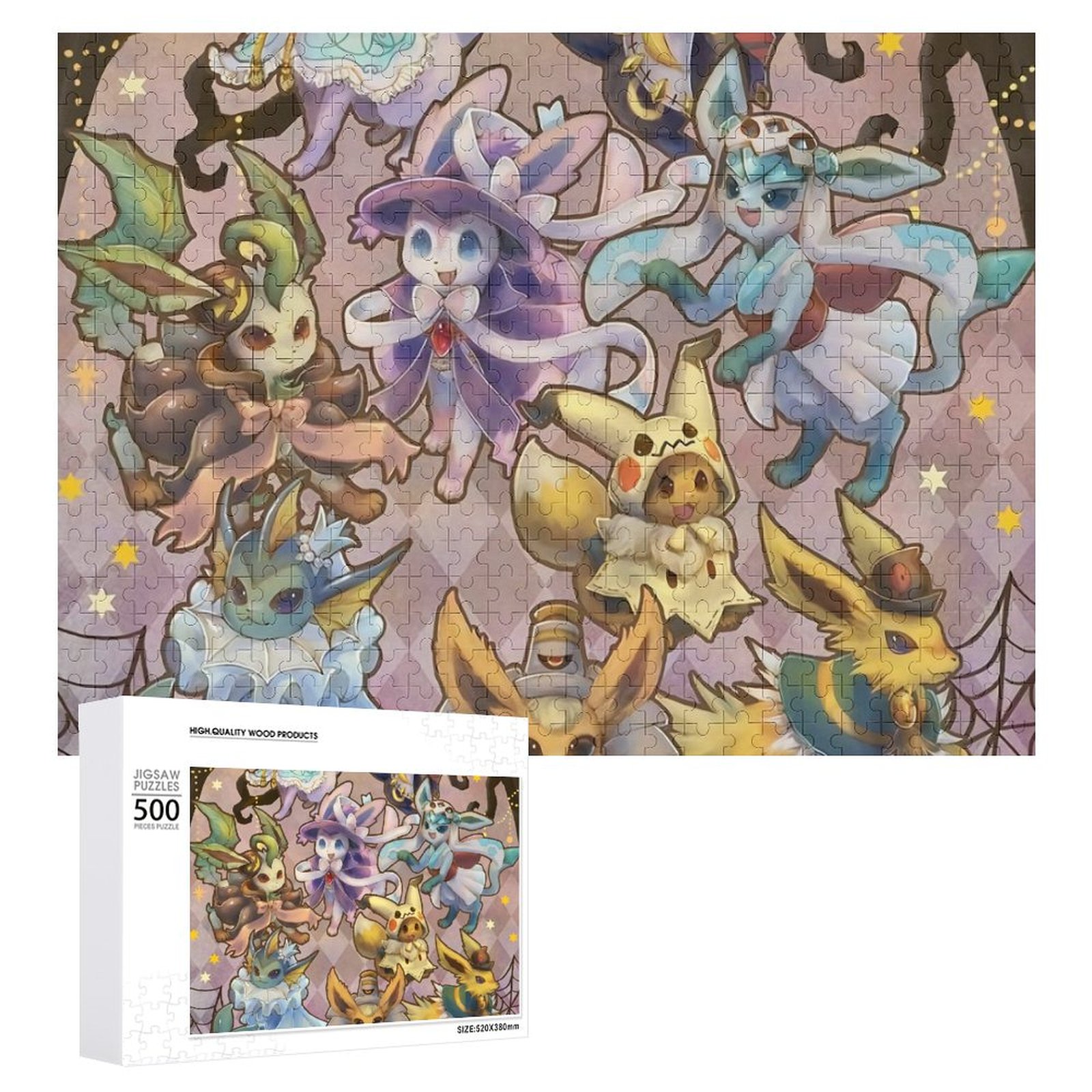 Puzzles for Kids Ages 48,PokémonPikachu Halloween Eevee Evolutions