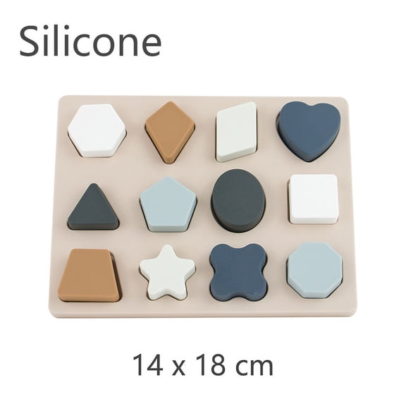 Puzzles Silicone Toys Geometric Shape Jigsaw Board Matching Games Educational Learning Toys Food Grade Silicone