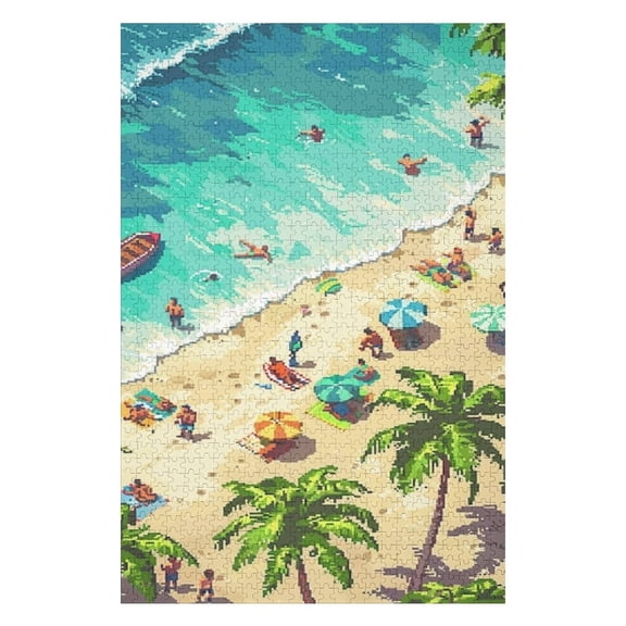 Puzzles for Adults 1000 Pieces - Beach Vibrant Funny Jigsaw Puzzles Learning & Fun Educational Toys Gift