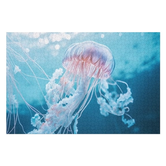 Puzzles for Adults 1000 Pieces - Beautiful Jellyfish Swimming Funny Challenging Puzzle Perfect for Game Nights