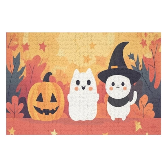 Puzzles for Adults 1000 Pieces - Cheerful Ghost Best Challenging Puzzles for Cognitive Workout - Safe Eco-Friendly - Most Popular Leisure Activities