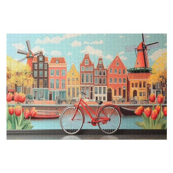 Puzzle 1000 Pezzi Panorama Amsterdam Bicycle CLEMENTONI - 39440