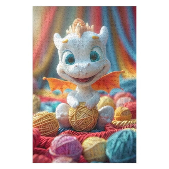 Puzzles for Adults 1000 Pieces - Cute Cartoon Dragon Funny Puzzle - Unique Brain Teaser, for Puzzle Enthusiasts