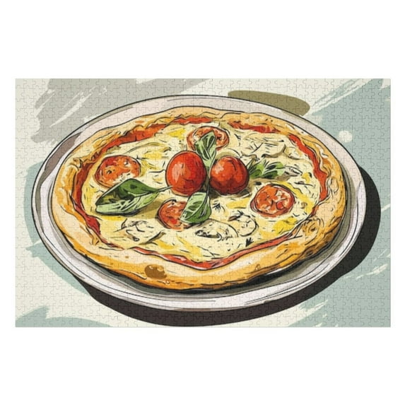 Puzzles for Adults 1000 Pieces - Delicious Pizza Food Blogs Menus Funny Puzzles Gift for Birthday Wedding Christmas Halloween