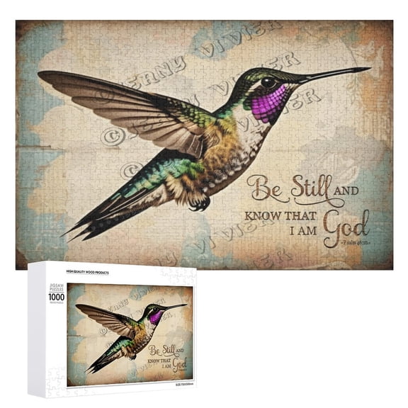 Puzzles for Adults 1000 Pieces, Difficult Challenge Hummingbird Jigsaw Puzzles, Bird Puzzles as Wall Decor