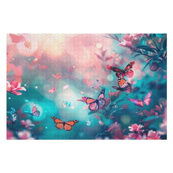 Puzzles for Adults 1000 Pieces - Fantasy Landscape With Butterfly Puzzle Challenging Educational Toys Puzzles Reduced Pressure Gift
