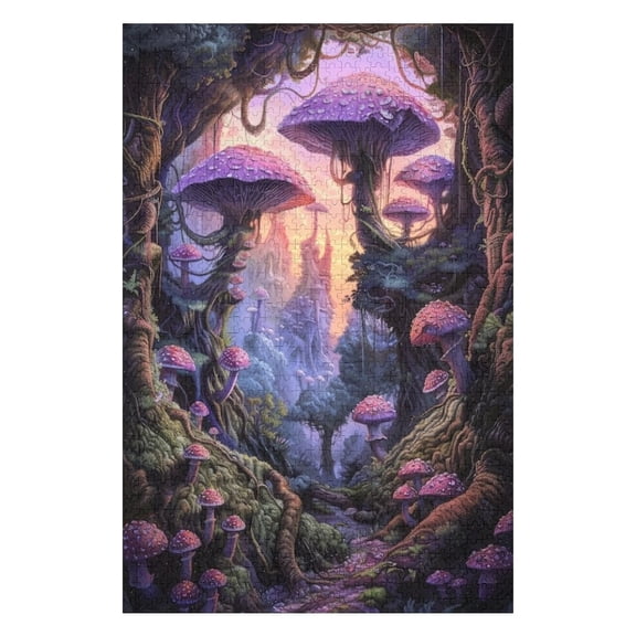 Puzzles for Adults 1000 Pieces - Fantasy Mushroom Landscape Funny Puzzle Unique Difficult and Challenge Large Puzzle Game Toys Gift