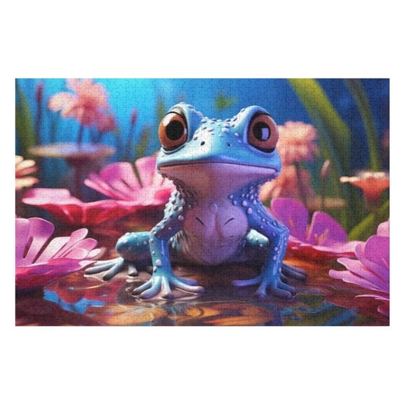 Puzzles for Adults 1000 Pieces - Forest Frog Funny Puzzles Educational Toys, Birthday Christmas Valentine's Day Gift