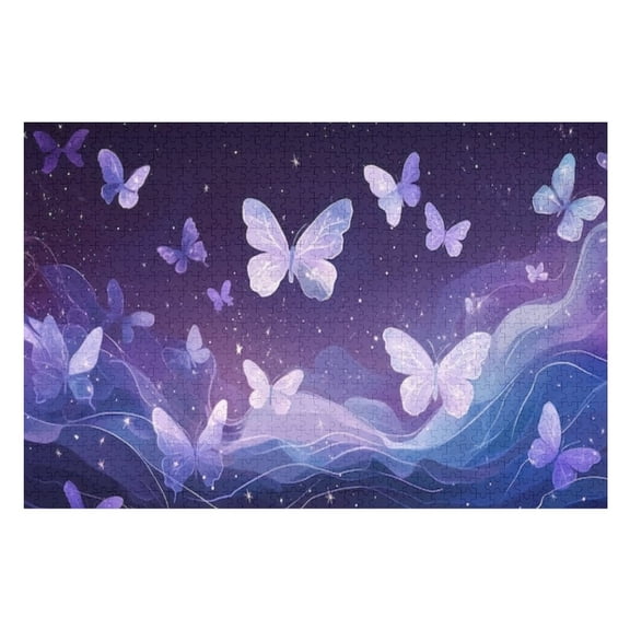 Puzzles for Adults 1000 Pieces - Glowing Butterflies Starry Night Puzzles for Family Games, Puzzle for Gifts, Funny Puzzle for Education