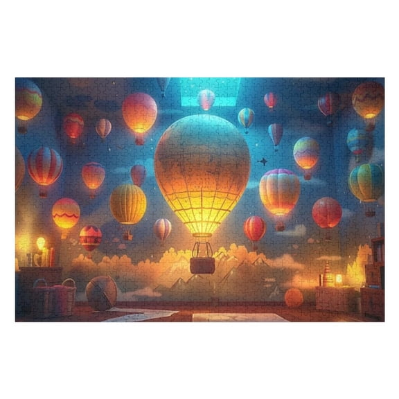 Puzzles for Adults 1000 Pieces - Hot Air Balloons Funny Puzzles Challenging Brain Exercise, for Puzzle Lovers Gift