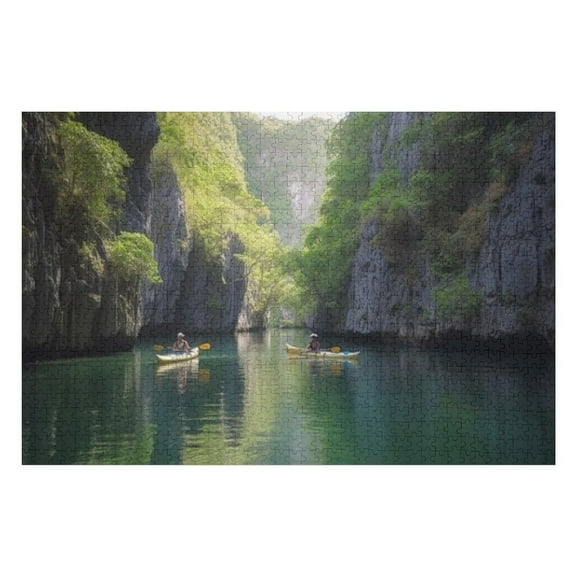 Puzzles for Adults 1000 Pieces - Kayaking Bay Islands Funny Puzzle Unique Difficult and Challenge Large Puzzle Game Toys Gift