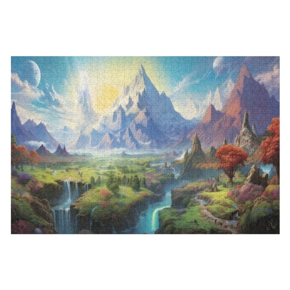 Puzzles for Adults 1000 Pieces - Mountain Forest Cartoon Funny Jigsaw Puzzles Learning & Funny Educational Toys Gift