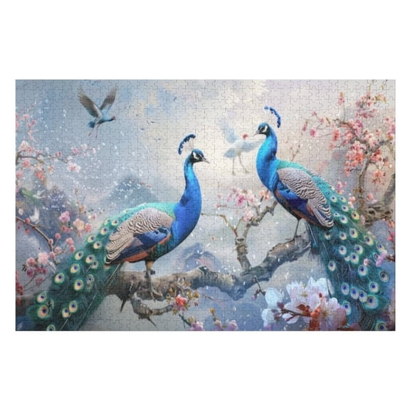 Puzzles for Adults 1000 Pieces - Peacocks Dreamy Challenging Jigsaw Puzzle, Daring to Try, Family Entertainment Interactive Fun Jigsaw Puzzle Gifts
