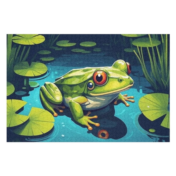 Puzzles for Adults 1000 Pieces - Pond Peeper Frog Puzzle Challenging Educational Toys Puzzles Reduced Pressure Gift