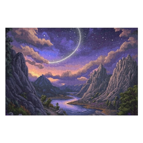 Puzzles for Adults 1000 Pieces - River Landscape Puzzle Challenging Educational Toys Puzzles Reduced Pressure Gift