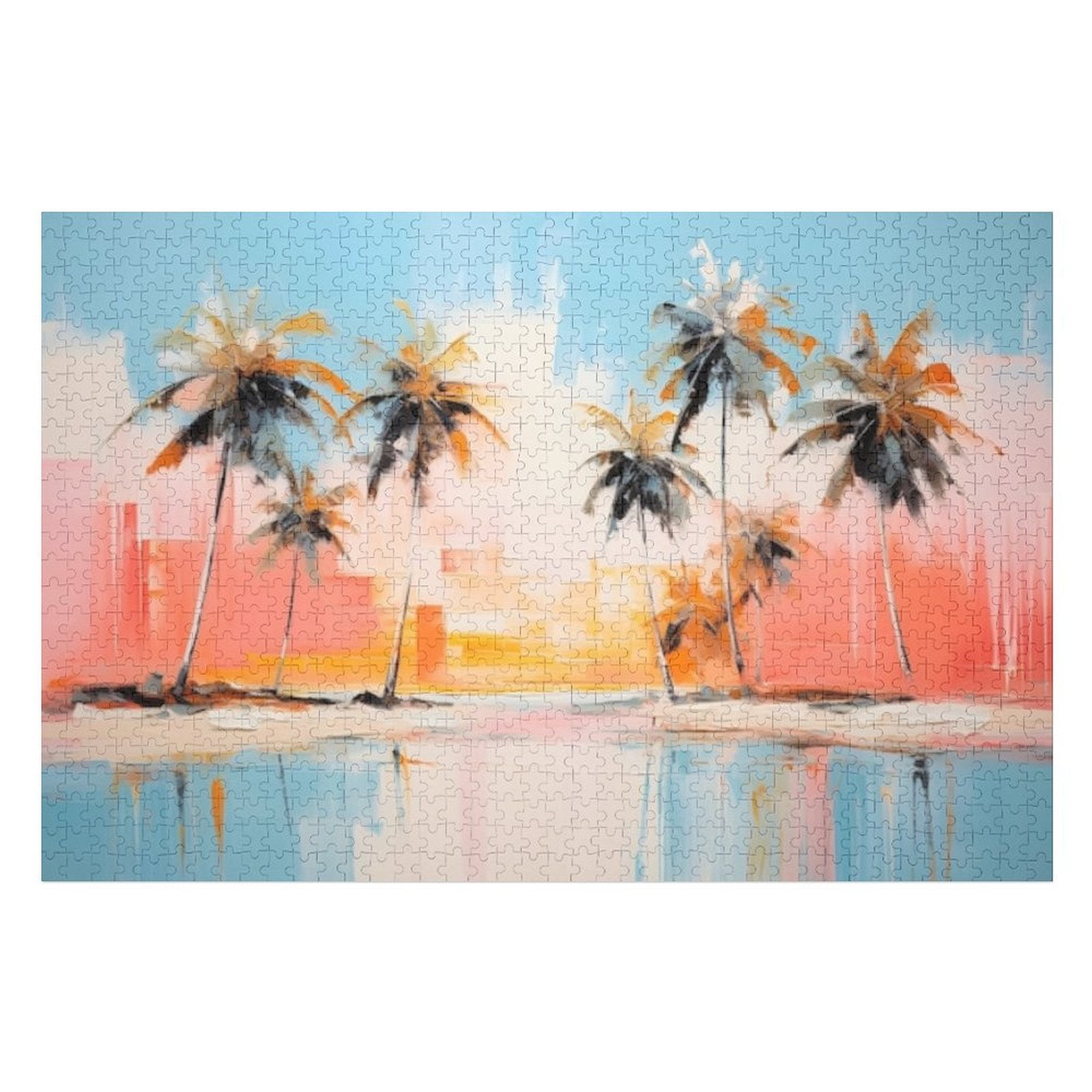 Puzzles for Adults 1000 Pieces - Summer Beach Palm Trees Funny ...