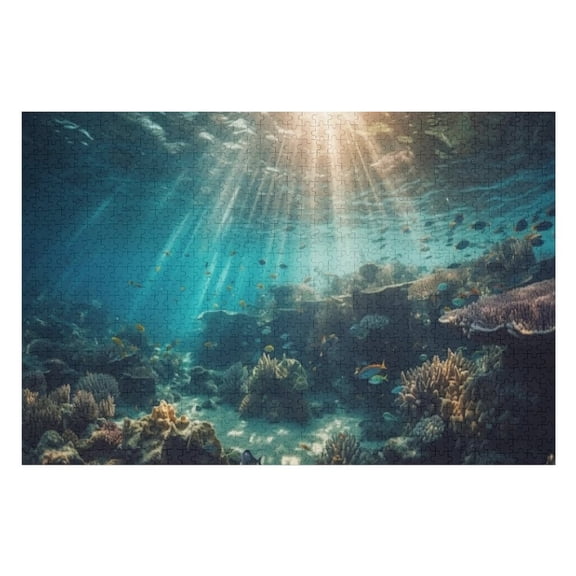 Puzzles for Adults 1000 Pieces - Swimming With Multi Ed Reef Fish Sea Puzzles for Family Games, Puzzle for Gifts, Funny Puzzle for Education