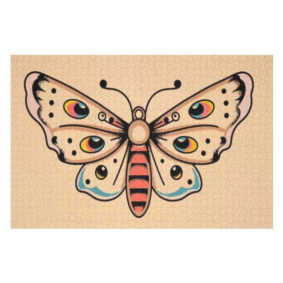 Puzzles for Adults 1000 Pieces - Traditional Flash Tattoo Funny Jigsaw Puzzles Learning & Fun Educational Toys Gift