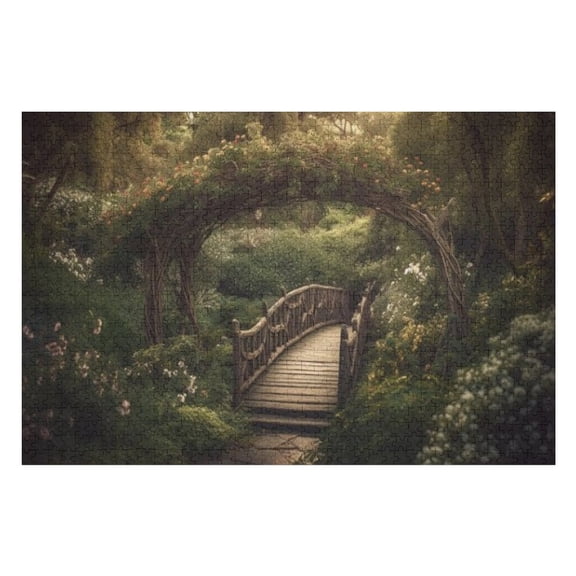 Puzzles for Adults 1000 Pieces - Tranquil Scene Forest Footpath Adventure Funny Challenging Puzzle Perfect for Game Nights