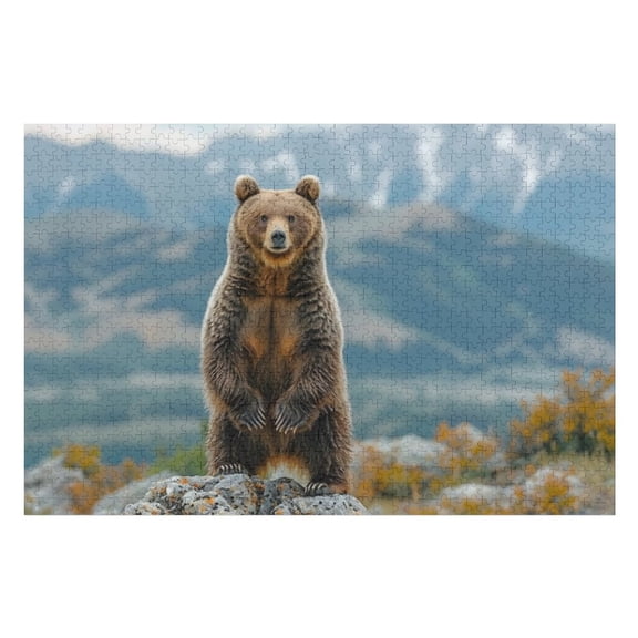 Puzzles for Adults 1000 Pieces - Wild Bear Funny Puzzle - Unique Brain Teaser, for Puzzle Enthusiasts