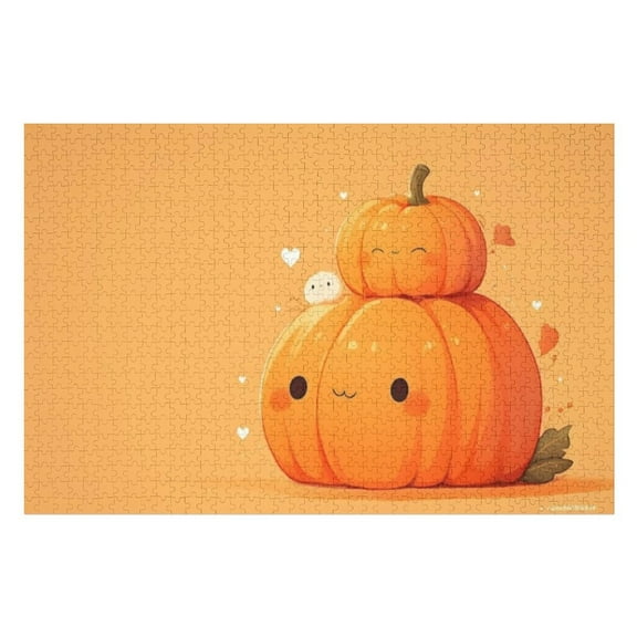 Puzzles for Adults 300 Pieces - Adorable Stacked Pumpkins Funny Puzzle - Unique Brain Teaser, for Puzzle Enthusiasts