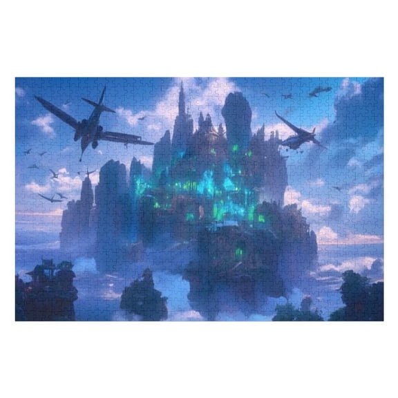 Puzzles for Adults 300 Pieces - Airplane Flying Through Fantasy World Fun Brain Puzzle Lovers Challenging and Relaxing Gifts Idea
