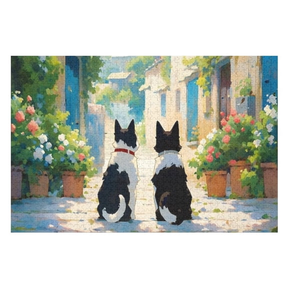 Puzzles for Adults 300 Pieces - Anime Cat Dog Puzzles for Family Games, Puzzle for Gifts, Funny Puzzle for Education