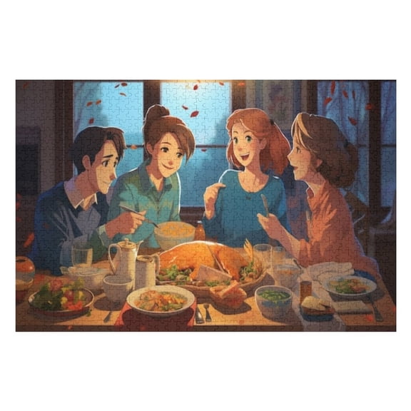 Puzzles for Adults 300 Pieces - Anime Friends New Year Seve Funny Challenging Puzzle Brain Teaser Activity Perfect for Game Nights