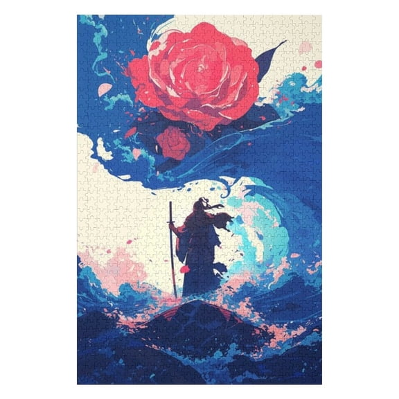 Puzzles for Adults 300 Pieces - Anime Style Rose Funny Boxed Puzzles,Challenging and Relaxing Gifts Idea for Puzzle Enthusiasts