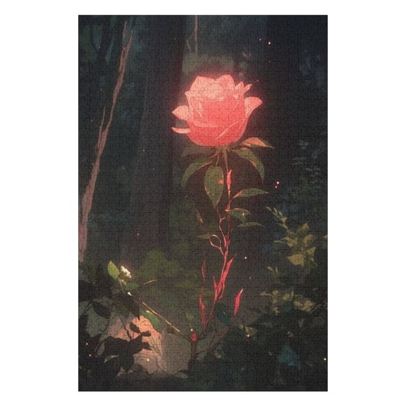 Puzzles for Adults 300 Pieces - Anime Style Rose Funny Puzzles Educational Games Gift for Birthday Christmas Halloween