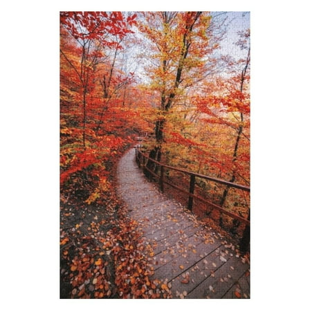 Puzzles for Adults 300 Pieces - Autumn Golden Forest Funny Jigsaw Puzzles Learning & Fun Educational Toys Gift