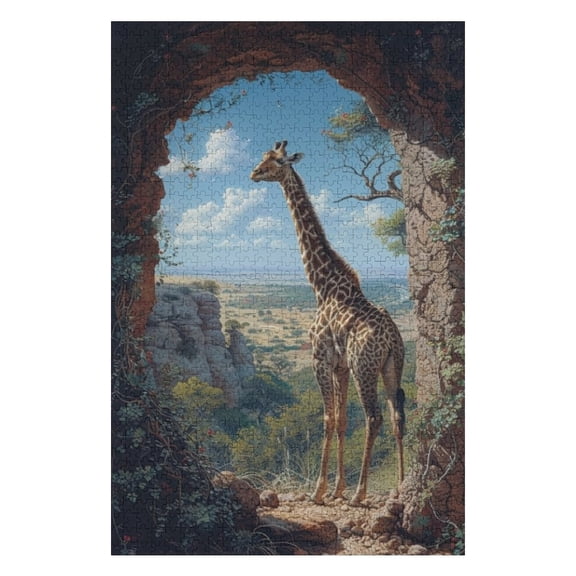 Puzzles for Adults 300 Pieces - Beautiful Giraffe Wild Fun Brain Puzzle Lovers Challenging and Relaxing Gifts Idea