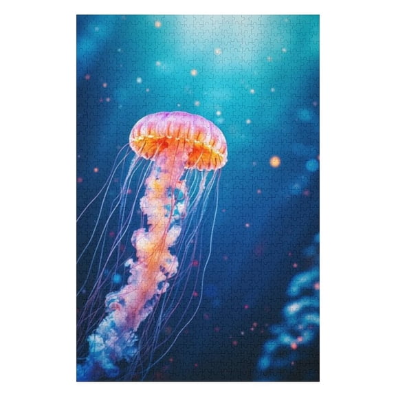 Puzzles for Adults 300 Pieces - Beautiful Jellyfish Swimming Puzzle Challenging Educational Toys Puzzles Reduced Pressure Gift
