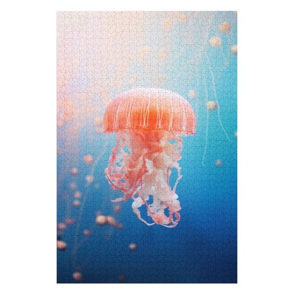 Puzzles for Adults 300 Pieces - Beautiful Jellyfish Swimming Puzzle Challenging Educational Toys Puzzles Reduced Pressure Gift