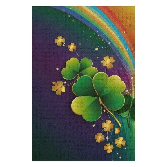 Puzzles for Adults 300 Pieces - Beautiful St Patrick'S Day Rainbow Challenging Gift for Puzzle Lovers, Fun Time with Friends, Displayable Wall Decor