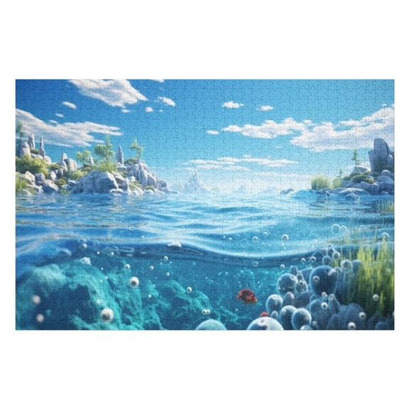 Puzzles for Adults 300 Pieces - Beautiful Water View Anime Style Puzzle Challenging Educational Toys Puzzles Reduced Pressure Gift