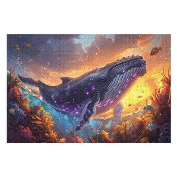 Puzzles for Adults 300 Pieces - Beautiful Whale Challenging Gift for Puzzle Lovers, Fun Time with Friends, Displayable Wall Decor