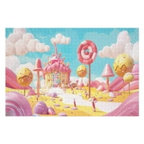Puzzles for Adults 300 Pieces - Candy Land Fantasy World Sweetness Funny Inspirational Wooden Jigsaw Puzzles for Family Activities Games