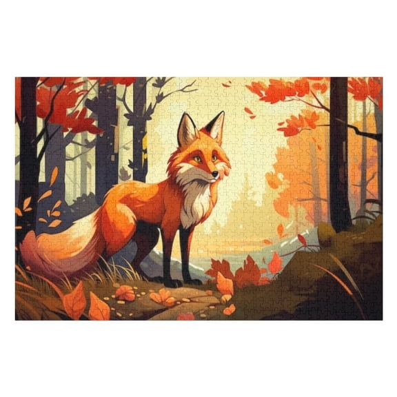 Puzzles for Adults 300 Pieces - Cartoon Fox Animal Funny Challenging Puzzle Brain Teaser Activity Perfect for Game Nights