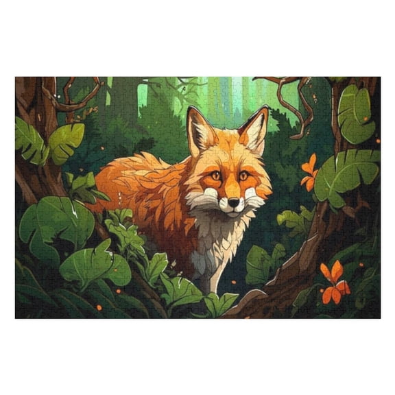 Puzzles for Adults 300 Pieces - Cartoon Fox Animal Funny Puzzle - Unique Brain Teaser, for Puzzle Enthusiasts