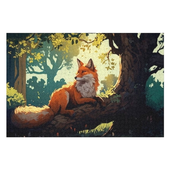 Puzzles for Adults 300 Pieces - Cartoon Fox Animal Funny Puzzles Educational Games Gift for Birthday Christmas Halloween