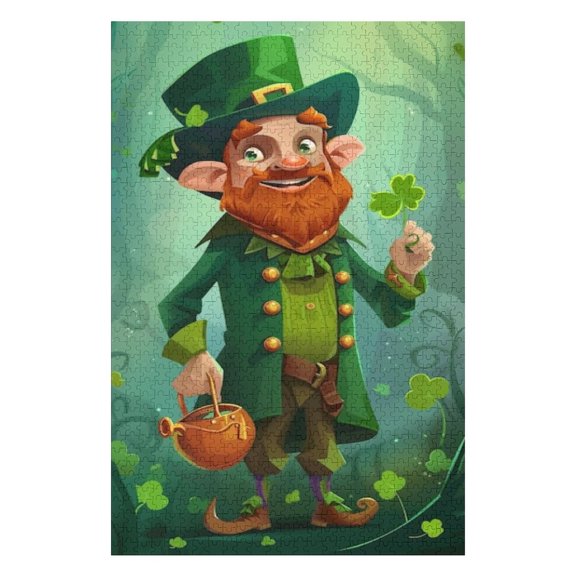 Puzzles for Adults 300 Pieces - Cartoon Saint Patrick Funny Puzzles Gift for Birthday Wedding Christmas Halloween