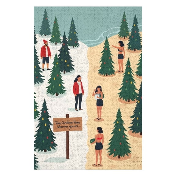 Puzzles for Adults 300 Pieces - Christmas Celebration Summer Winter Challenging Gift for Puzzle Lovers, Fun Time with Friends, Displayable Wall Decor