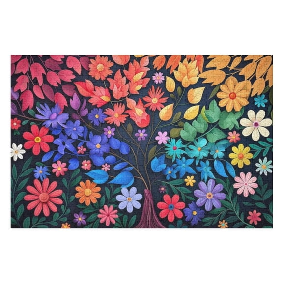 Puzzles for Adults 300 Pieces - Colorful Painting Tree With Different Colors Funny Jigsaw Puzzles Learning & Funny Educational Toys Gift